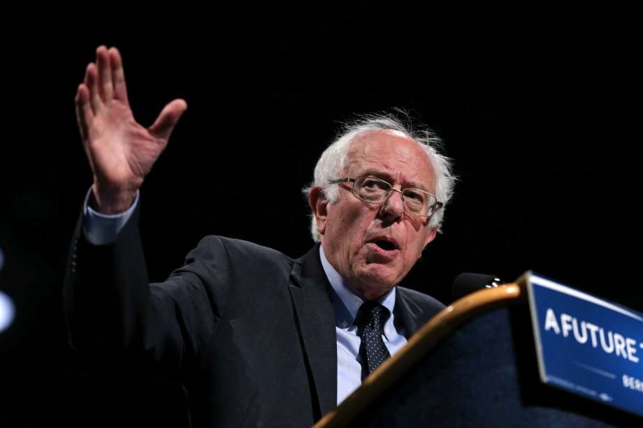 Democratic presidential candidate Sen. Bernie Sanders I-Vt. speaks at a campaign rally Tuesday