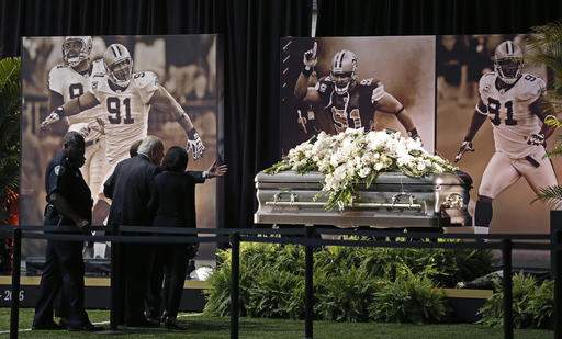 New Orleans Saints' Will Smith Emotional Public Viewing