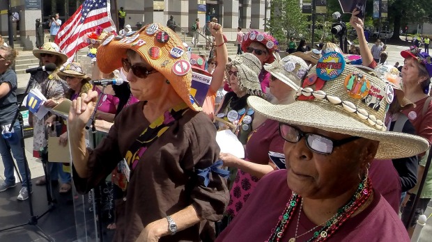 Protesters rally against House Bill 2 in Raleigh North Carolina on Monday. House Democrats filed a repeal bill that