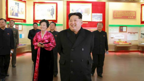 North Korean leader Kim Jong Un smiles during a visit to the newly built Youth Movement Museum in Pyongyang