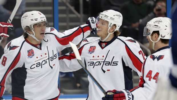 Ovechkin Carlson celebrate