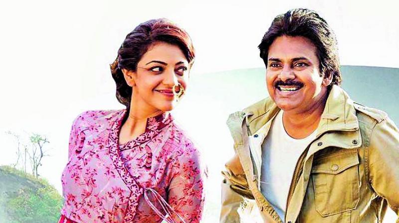 Pawan Kalyan and Kajal Aggarwal in a still from Sardar Gabbar Singh