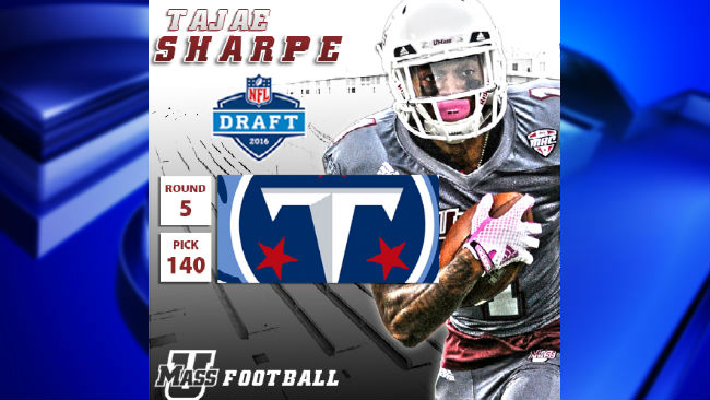 Former UMass wide receiver Tajae Sharpe selected in fifth round of 2016 NFL Draft