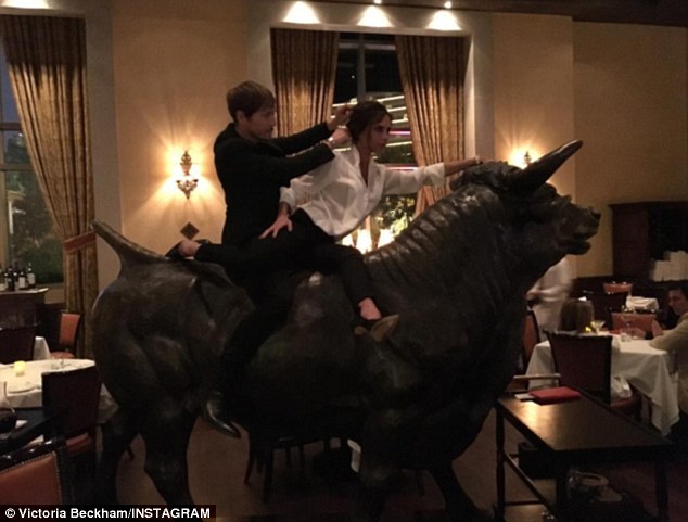 Taking the bull by the horns Victoria Beckham 41 let loose and revealed her fun side during a trip to Las Vegas which saw her reunited with her beauty expert pal Ken Paves