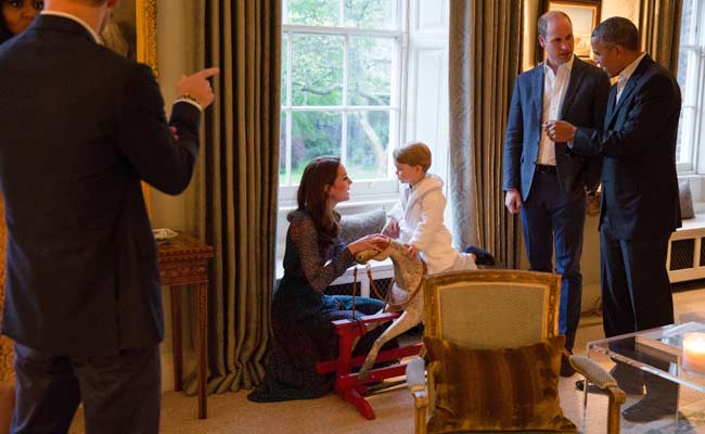 Prince George Meets The Leader Of The Free World. In His Jammies