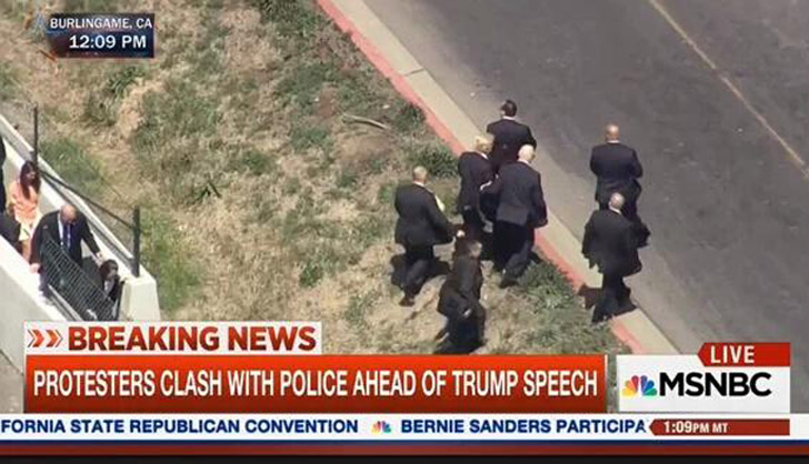 Irony Alert Trump Has To Jump Wall Cross Freeway To Get To Burlingame Campaign Event