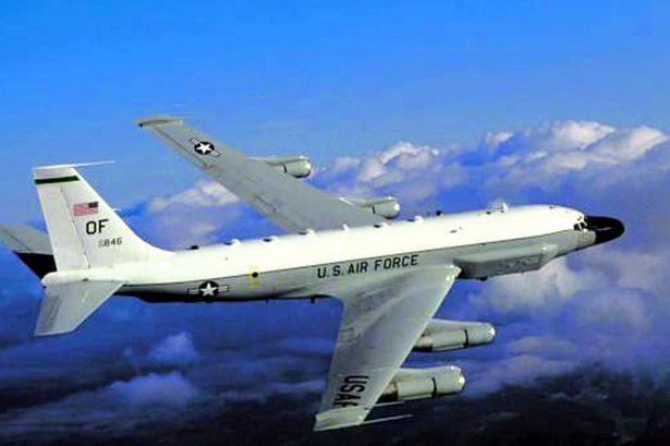 A RC-135 U.S. reconnaissance aircraft is shown in this undated military handout