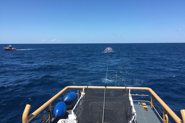 Coast Guard Station Fort Lauderdale boatcrew discovered Mr. Reza Baluchi aboard his makeshift hydro pod approximately 7 miles off the coast of Jupiter en route to Bermuda