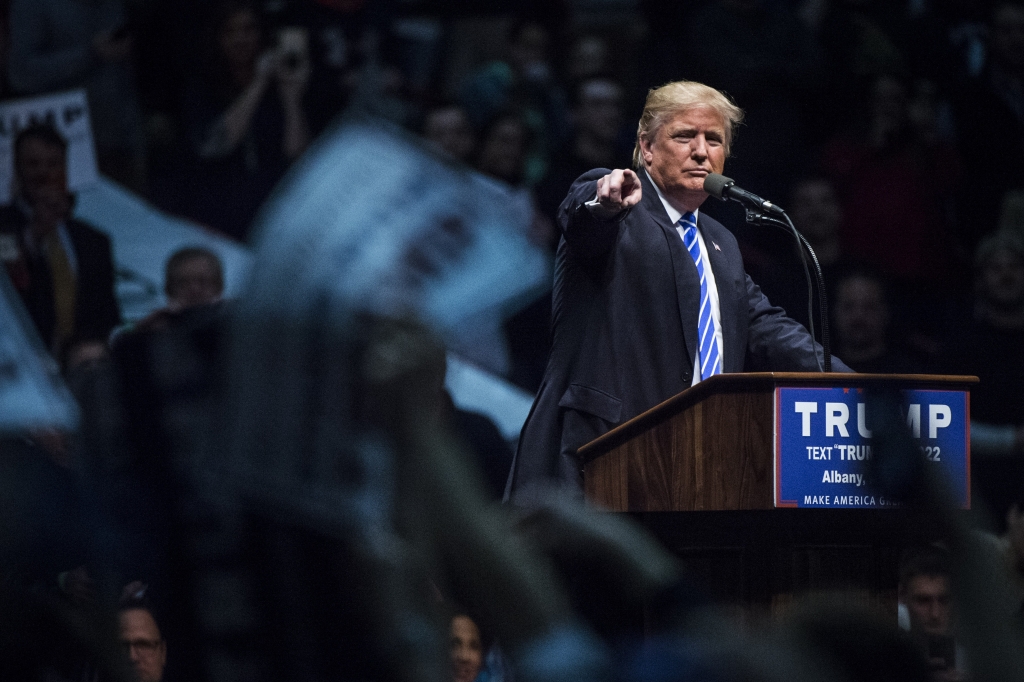 Republican presidential candidate Donald Trump in Albany NY