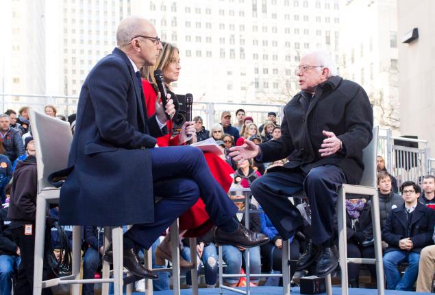 Bernie Sanders sat down with Today's Matt Lauer and Savannah Guthriea for a Town Hall on Friday morning