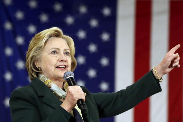 Democratic U.S. presidential candidate Hillary Clinton speaks during a campaign event at the Monroe Community College in Rochester New York