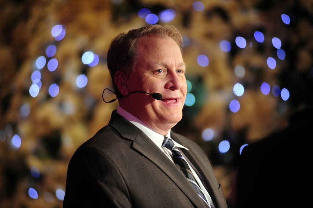 Dec 9 2013 Orlando FL USA ESPN baseball analyst Curt Schilling talks during the MLB Winter Meetings at the Walt Disney World Swan and Dolphin Resort. Schilling is joining ESPN's Sunday Night Baseball broadcast as a color commentator. Mandatory