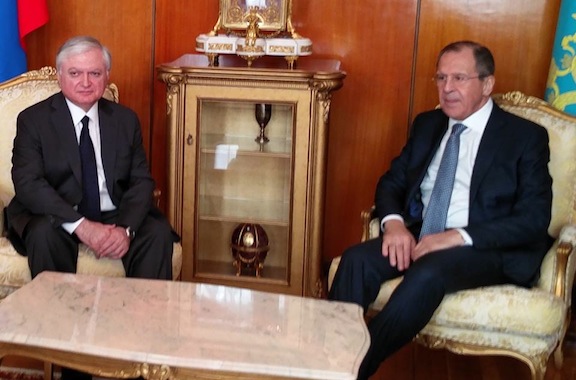 Foreign ministers Edward Nalbandian and Sergei Lavrov meet in Moscow Friday