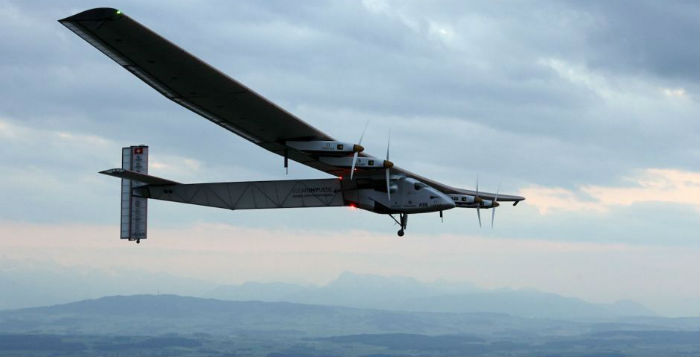 A solar-powered airplane on a journey around the world has landed in California, completing a risky, three-day