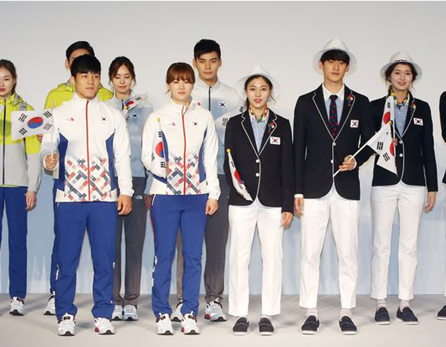 South Korean Olympic athletes and models show the Zika-resistant South Korean Olympic team uniforms