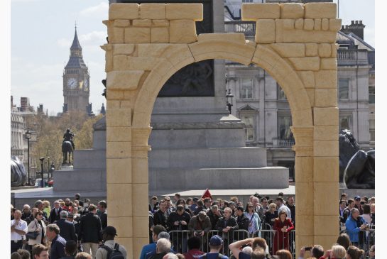 The replica will remain in Trafalgar Square for three days to raise awareness about the importance of historical sites after the original was destroyed by Daesh militants