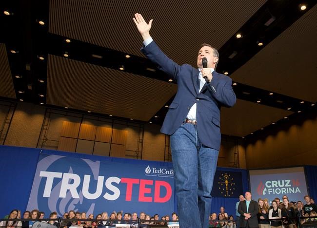 Republican presidential candidate speaks during a rally at the Century Center in South Bend Ind. Thursday