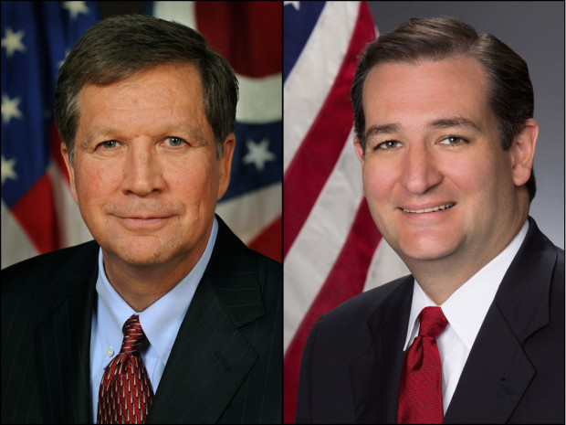 Ted Cruz right will ''clear the path'&#39 in Oregon for Ohio Governor John Kasich left in the state's Republican primary