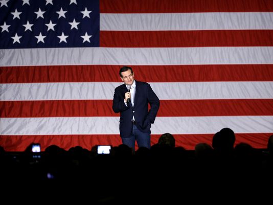 Ted Cruz speaks at a campaign stop at Waukesha County Exposition Center