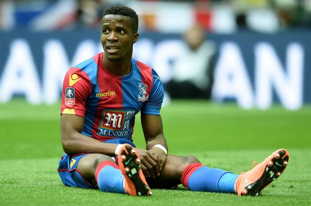 Wilfried Zaha reacts