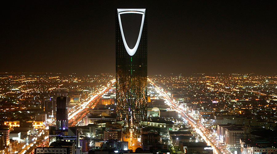 The Kingdom Tower above the Saudi capital Riyadh