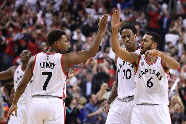 Toronto Raptors key back court players – Kyle Lowry De Mar DeRozan and Cory Joseph