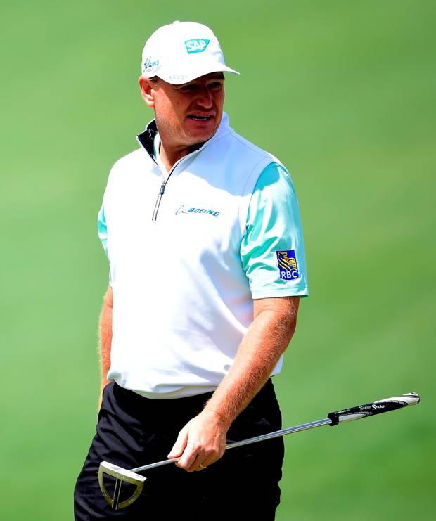 Tough start Ernie Els during last night’s opening round