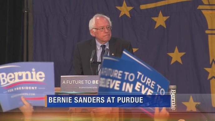 Sanders campaigns at Purdue ahead of Tuesday's primary