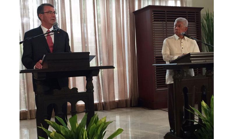 Defense Secretary Ash Carter and Philippines defense minister Voltaire Gazmin announce on Thursday