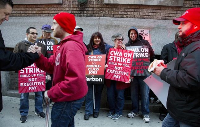 New York. About 39,000 Verizon landline and cable workers on the East Coast walked off the job Wednesday morning after little progress in negotiations since their contrac