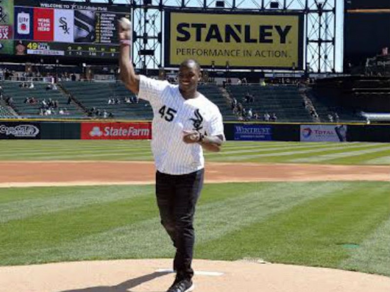 Darius Fleming Throws Out First Pitch For White Sox