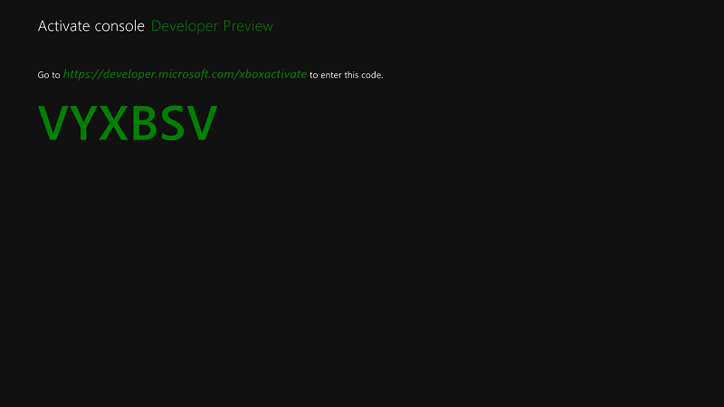 Xbox Dev Kit activation code