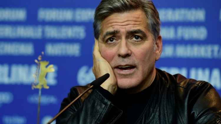 US actor George Clooney attends a press conference for the film'Hail Caesar! at the Berlinale film festival