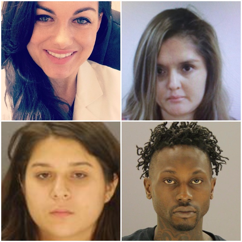 Clockwise from top left pediatric dentist Kendra Hatcher was killed in a plot authorities say was orchestrated by her boyfriend's jealous ex-girlfriend Brenda Delgado and carried out by getaway driver Crystal Cortes and gunman Kristopher Love