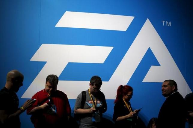 An Electronic Arts video game logo is seen at the Electronic Entertainment Expo or E3 in Los Angeles California United States