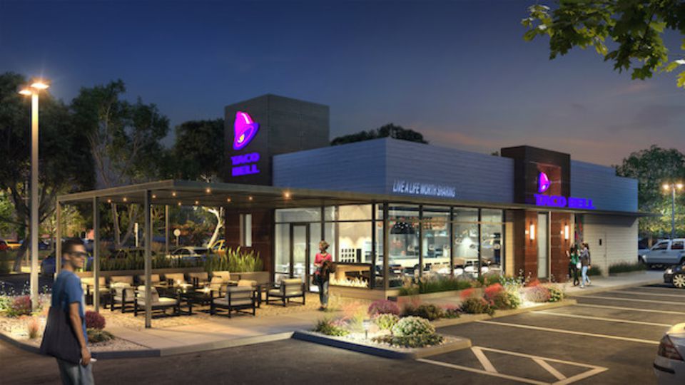 A computer rendering of one of the new Taco Bell looks