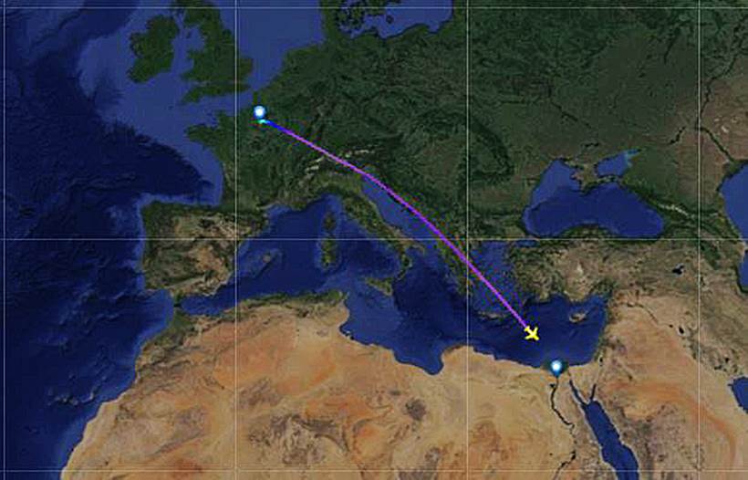 IMAGE Egypt Air MS804 flight path