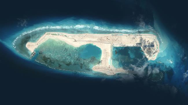 A man-made Chinese island in the South China Sea