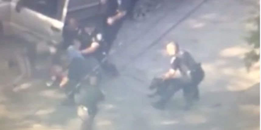 A screenshot from footage of the arrest