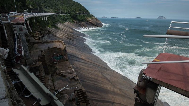 A section of the Tim Maia bike path collapsed outside Rio de Janeiro last week raising questions about Olympic infrastructure.    
   Christophe Simon  Getty