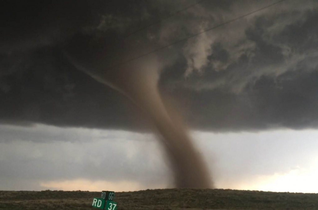 A tornado Saturday north of Wray Colorado