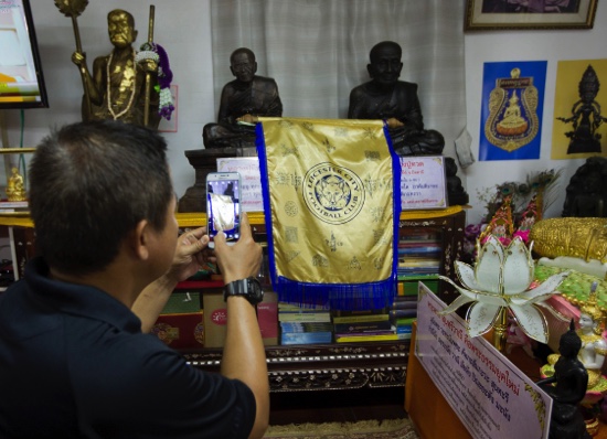 Tucked in the Chinatown area of Bangkok is a Buddhist temple that has turned overnight into a venerated site for Leicester City's fans, at least the ones in Thailand