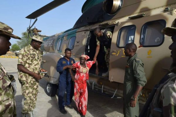 Amina Ali was airlifted by Nigeria Air Force Super Puma aircraft from Damboa to Maiduguri