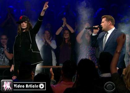 Anne Hathaway Mocks James Corden in Hilarious Rap Battle