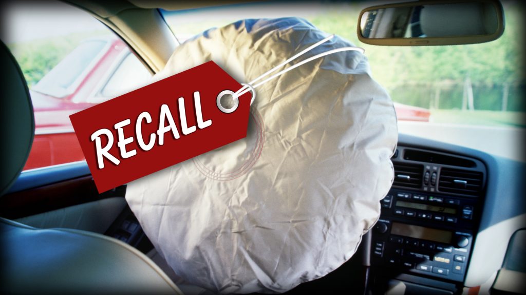 Air Bag recall safety U.S. automobiles Takata CorporationNHTSA defective Takata air bag list