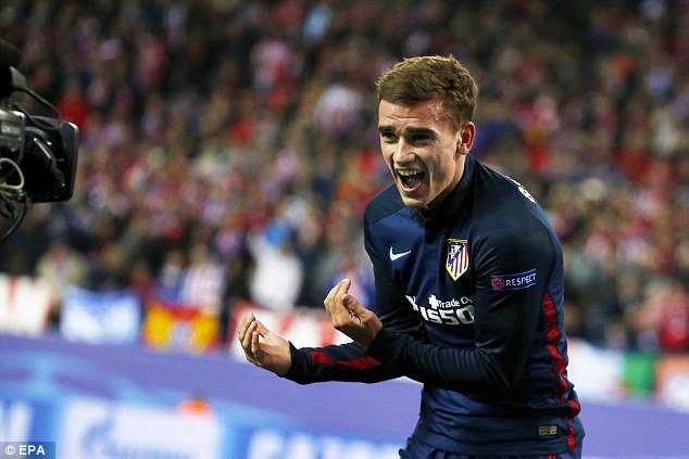 Atletico Madrid Antoine Griezmann celebrates