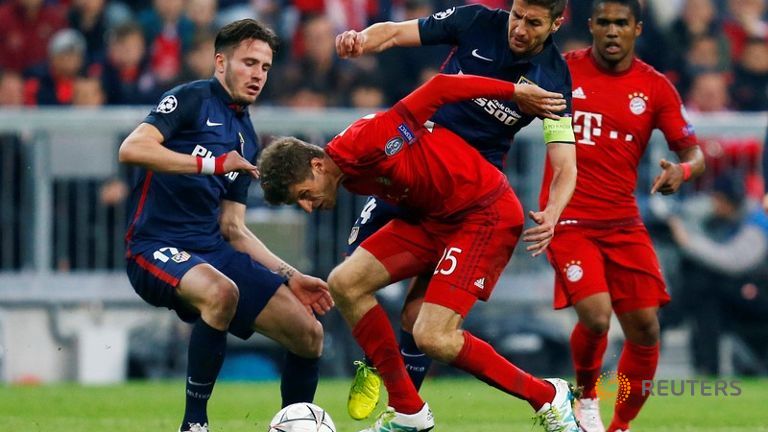 Atletico Madrid's Saul Niguez and Gabi in action with Bayern Munich's Thomas Muller
Reuters  Ralph Orlowski
Livepic