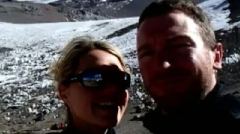 Australian climber Maria Strydom with her husband