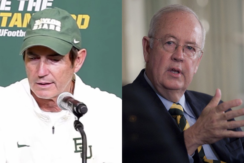 Baylor Head Football Coach Art Briles and Baylor President Ken Starr