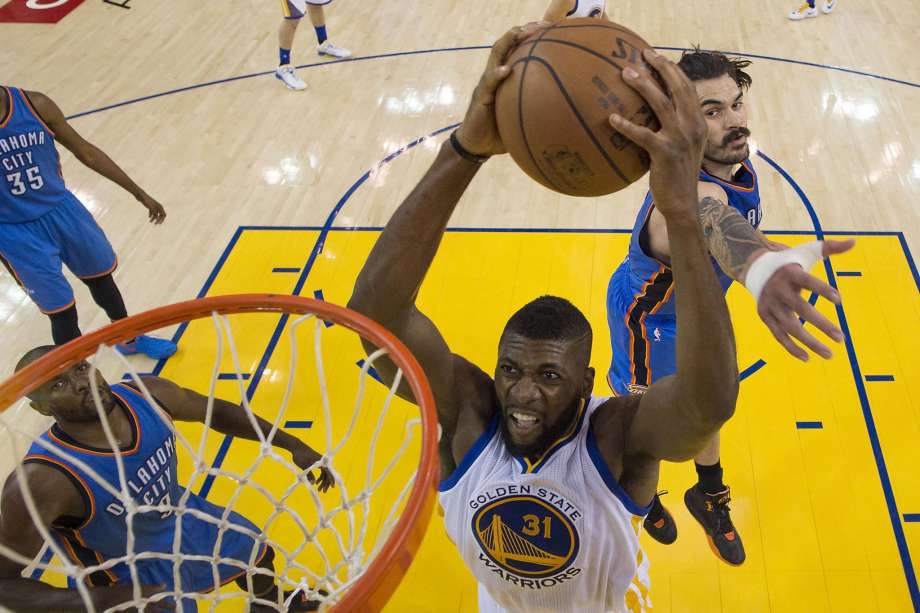 Festus Ezeli scored 12 points on 5-for-5 shooting Wednesday night throwing down a dunk in front of Steven Adams